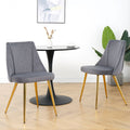 Modern Grey Velvet Dining Chairsfabric Accent Upholstered Chairs Side Chair With Gold Legs For Home Furniture Living Room Bedroom Kitchen Dinning Room Set Of 4 Metal Grey Velvet