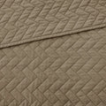 3 Piece Luxurious Oversized Quilt Set Taupe Cotton