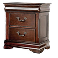 Traditional Style Cherry 1Pc Nightstand Only Solid Wood 2 Drawers Hidden Top Drawer Intricate Accents Bedside Table Bedroom Cherry 2 Drawers Bedroom Bedside Cabinet Contemporary,Traditional Felt Lined Drawers Solid Wood