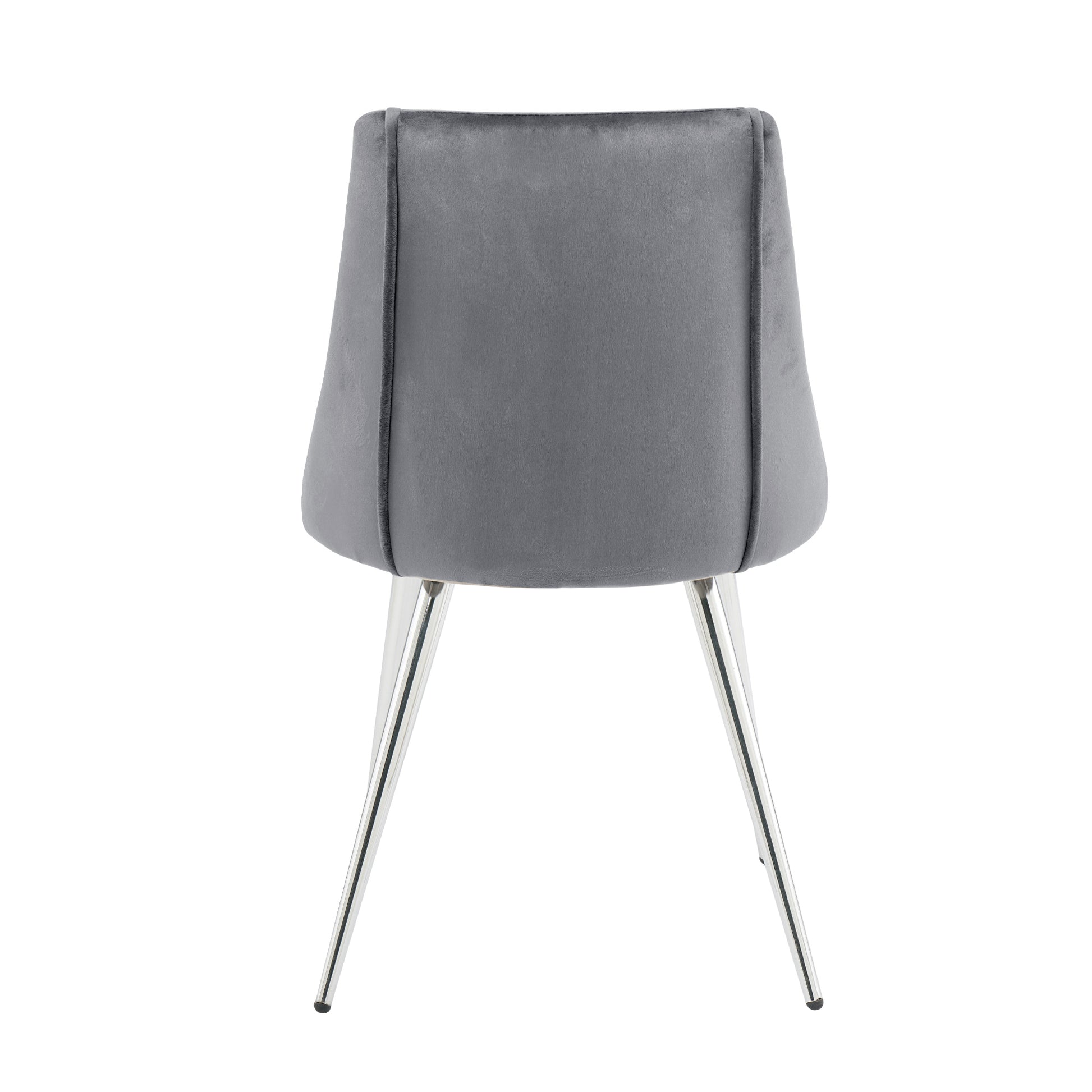 Modern Grey Velvet Dining Chairsfabric Accent Upholstered Chairs Side Chair With Chrome Legs For Home Furniture Living Room Bedroom Kitchen Dinning Room Set Of 4 Metal Grey Velvet