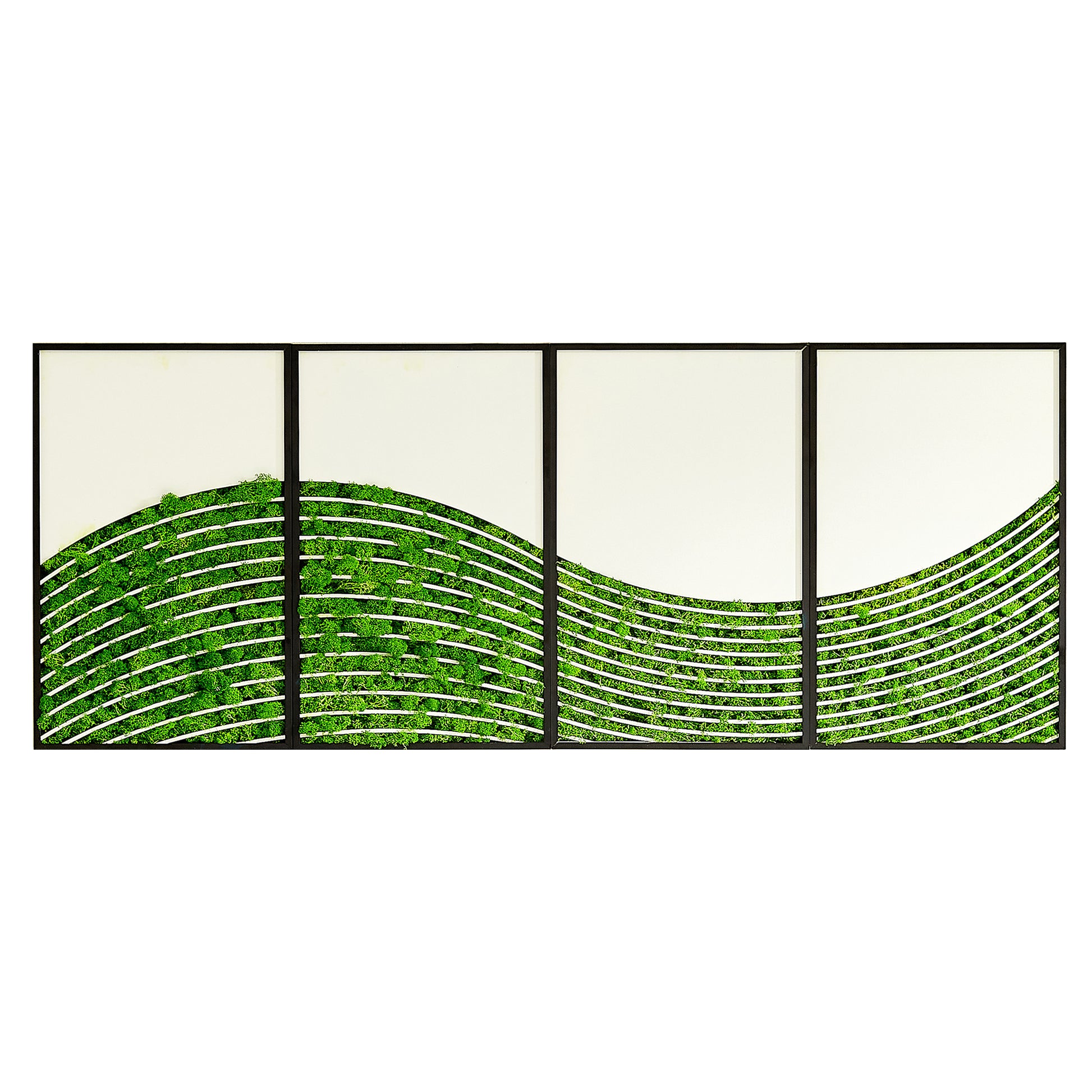 Wavemoss Metal Wall Art4Pcs Set Green Iron