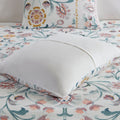 3 Piece Floral Duvet Cover Set White Multi Cotton