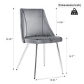 Modern Grey Velvet Dining Chairsfabric Accent Upholstered Chairs Side Chair With Chrome Legs For Home Furniture Living Room Bedroom Kitchen Dinning Room Set Of 4 Metal Grey Velvet