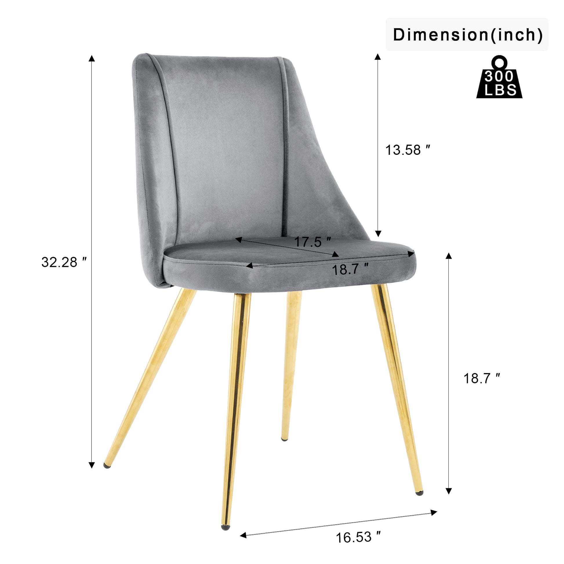 Modern Grey Velvet Dining Chairsfabric Accent Upholstered Chairs Side Chair With Gold Legs For Home Furniture Living Room Bedroom Kitchen Dinning Room Set Of 4 Metal Grey Velvet