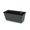 2 Pack Smart Self Watering Rectangle Planter For Indoor And Outdoor Hand Woven Wicker Espresso Espresso Plastic Rattan