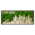 Chicago Moss City Metal Wall Art Green Iron