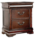 Traditional Style Cherry 1Pc Nightstand Only Solid Wood 2 Drawers Hidden Top Drawer Intricate Accents Bedside Table Bedroom Cherry 2 Drawers Bedroom Bedside Cabinet Contemporary,Traditional Felt Lined Drawers Solid Wood