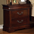 Traditional Style Cherry 1Pc Nightstand Only Solid Wood 2 Drawers Hidden Top Drawer Intricate Accents Bedside Table Bedroom Cherry 2 Drawers Bedroom Bedside Cabinet Contemporary,Traditional Felt Lined Drawers Solid Wood