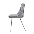 Modern Grey Velvet Dining Chairsfabric Accent Upholstered Chairs Side Chair With Chrome Legs For Home Furniture Living Room Bedroom Kitchen Dinning Room Set Of 4 Metal Grey Velvet