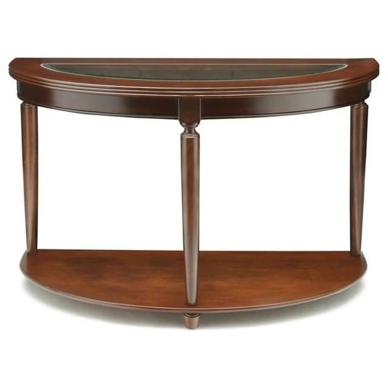 Transitional 1Pc Side Table Dark Cherry Open Bottom Shelf Beveled Glass Top Turned Legs Living Room Furniture Cherry Primary Living Space Classic,Contemporary,Transitional Rubberwood Open Storage