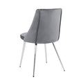 Modern Grey Velvet Dining Chairsfabric Accent Upholstered Chairs Side Chair With Chrome Legs For Home Furniture Living Room Bedroom Kitchen Dinning Room Set Of 4 Metal Grey Velvet