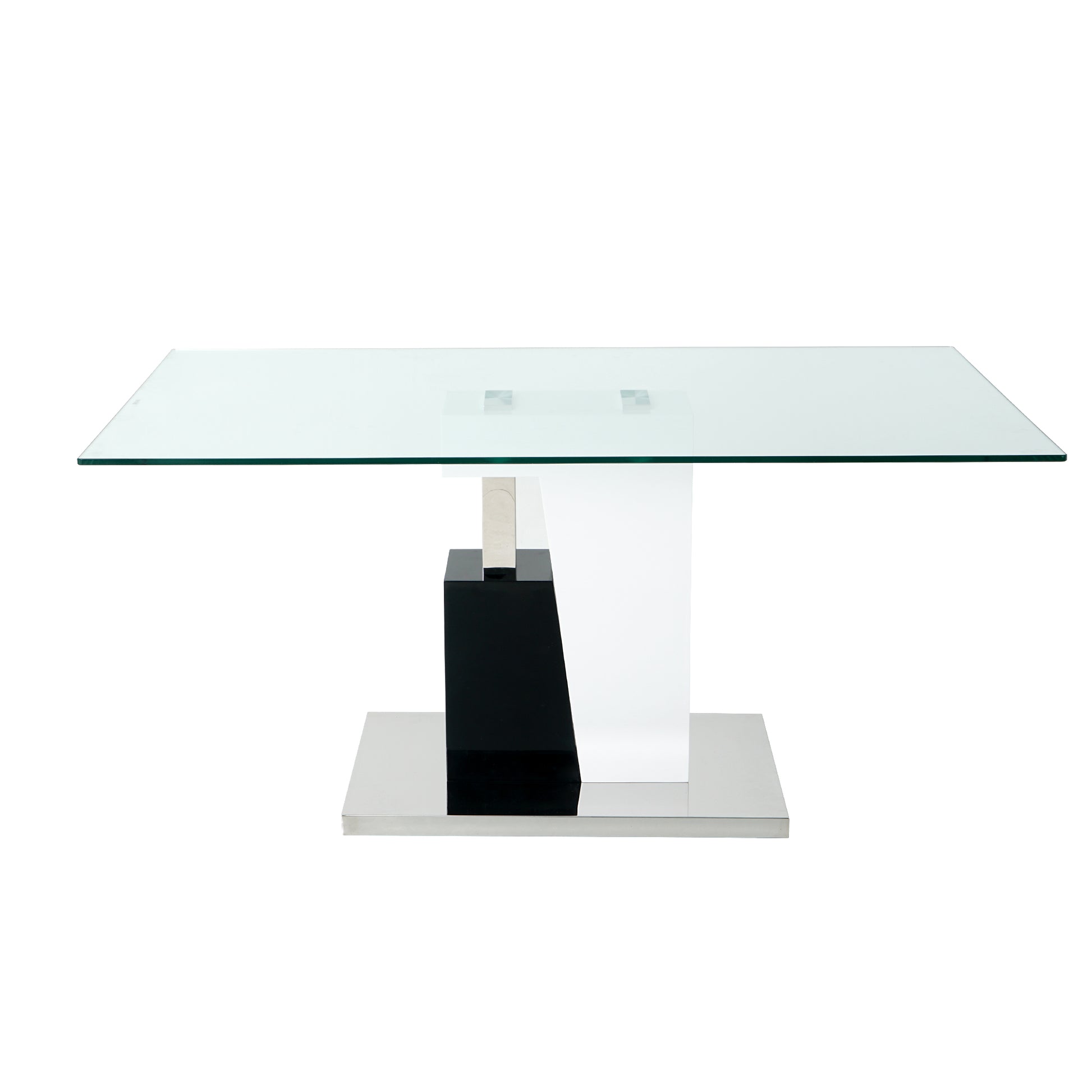 Modern Style Glass Table, Elegant Transparent Design, Durable Support Base, Solid, Selected Materials Made Of Furniture Display Fashion, Suitable For The Living Room Set Of 1 White Mdf Metal