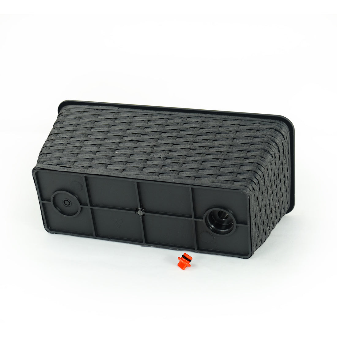 2 Pack Smart Self Watering Rectangle Planter For Indoor And Outdoor Hand Woven Wicker Espresso Espresso Plastic Rattan