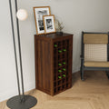 brown walnut color modular 32 wine bar cabinet Buffet walnut brown-mdf