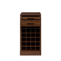 Brown Walnut Color Modular 24 Wine Bar Cabinet Buffet Cabinet Walnut Brown Mdf