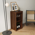 Brown walnut color modular wine bar Cabinet with walnut brown-mdf