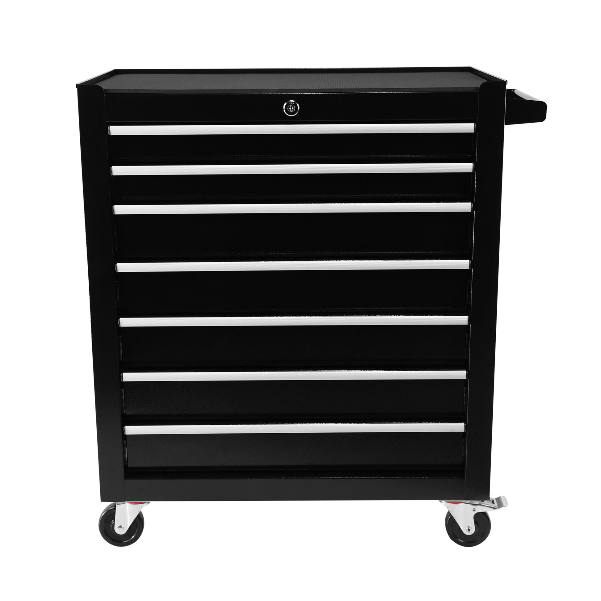 7 Drawers Rolling Tool Chest With Wheels, Portable Rolling Tool Box On Wheels, Tool Chest Organizer For Garage, Workshop, Home Crafts Use Black Black Steel