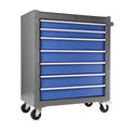 Rolling Tool Chest With 7 Drawer Tool Box With Wheels Multifunctional Tool Cart Mechanic Tool Storage Cabinet For Garage, Warehouse, Workshop, Repair Shop Blue Grey Steel