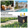 Outdoor Side Coffee Table with Storage Shelf,All black-weather resistant frame-garden &