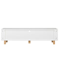 Tv Stand,Tv Cabinet,Entertainment Center,Tv Console,Media Console,Plastic Door Panel,With Led Remote Control Light,Metal Handle,Solid Wooden Leg,Can Be Placed In The Living Room,Color:White White White Primary Living Space 60 69 Inches 60 69 Inches