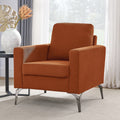 Sofa Chair,With Square Arms And Tight Back ,Corduroy Orange Orange Foam