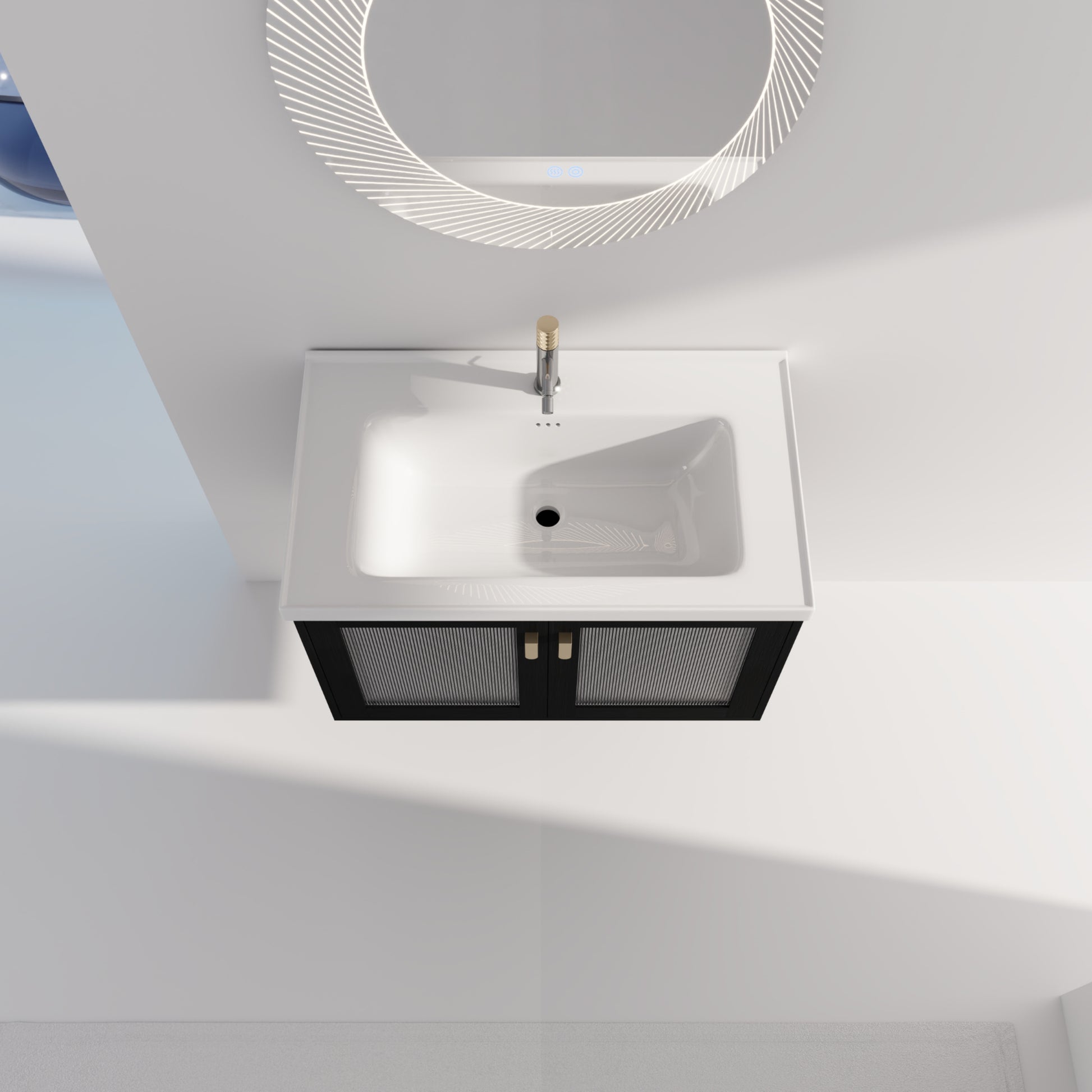 32 Inch Wall Mounted Bathroom Vanity With Sink, For black-2-bathroom-wall mounted-modern-plywood