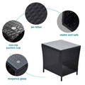 Outdoor Side Coffee Table with Storage Shelf,All black-weather resistant frame-garden &