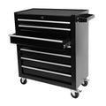 7 Drawers Rolling Tool Chest With Wheels, Portable Rolling Tool Box On Wheels, Tool Chest Organizer For Garage, Workshop, Home Crafts Use Black Black Steel