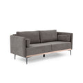 Modern Sofa 3 Seat Couch With Stainless Steel Trim And Metal Legs For Living Room, Grey Grey Foam