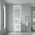 bathroom led mirror is multi functional and each white-ceramic