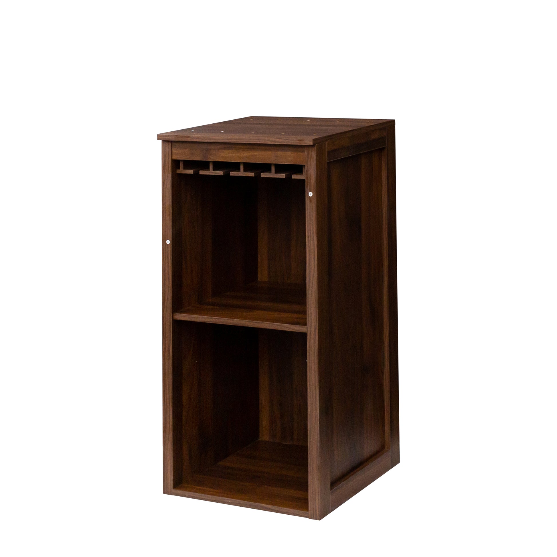 Brown walnut color modular wine bar Cabinet with walnut brown-mdf