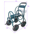 Garden Hose Reel Cart 4 Wheels Portable Garden Hose Reel Cart With Storage Basket Rust Resistant Heavy Duty Water Hose Holder Green Abs Rubber Steel Q235