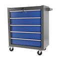 5 Drawers Rolling Tool Chest With Wheels, Portable Rolling Tool Box On Wheels, Tool Chest Organizer For Garage, Workshop, Home Crafts Use Blue Grey Steel