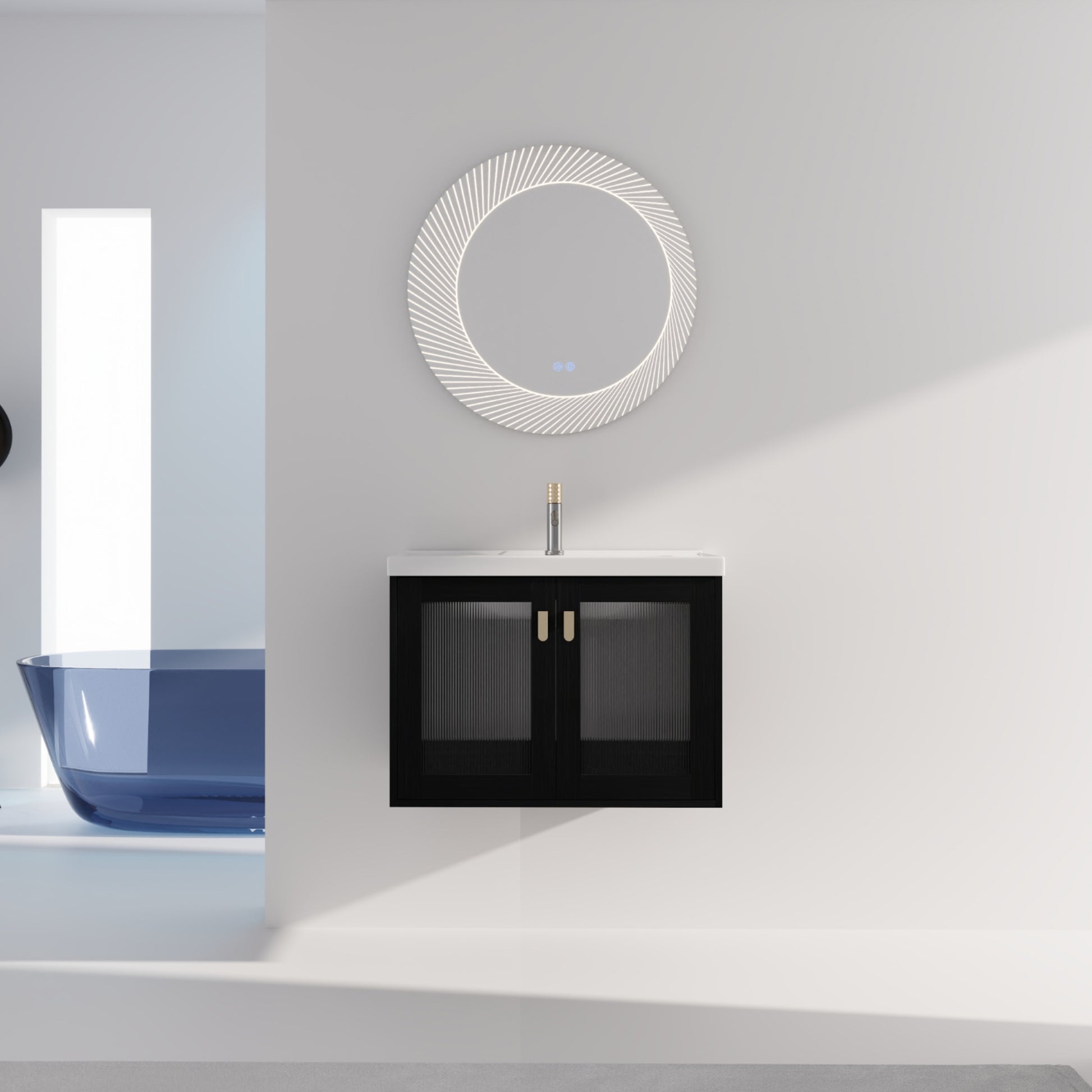 28 Inch Wall Mounted Bathroom Vanity With Sink, For black-2-bathroom-wall mounted-modern-plywood