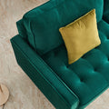 70'' Modern Button Tufted Sofa With 2 Throw Pillows For Living Room,Emerald Emerald Velvet 2 Seat