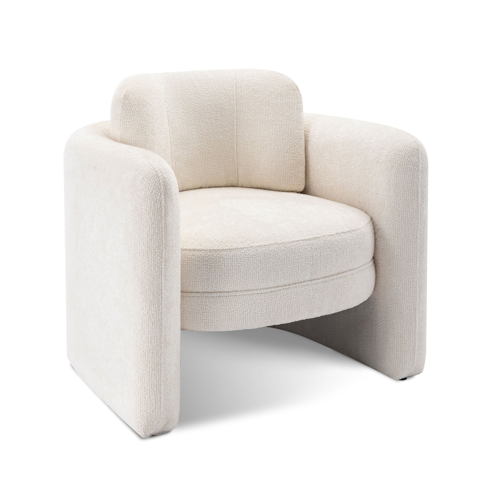 Mid Century Modern Barrel Accent Chair Armchair For Living Room, Bedroom, Guest Room,Office, Ivory Ivory Upholstered