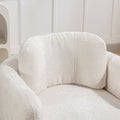 Mid Century Modern Barrel Accent Chair Armchair For Living Room, Bedroom, Guest Room,Office, Ivory Ivory Upholstered