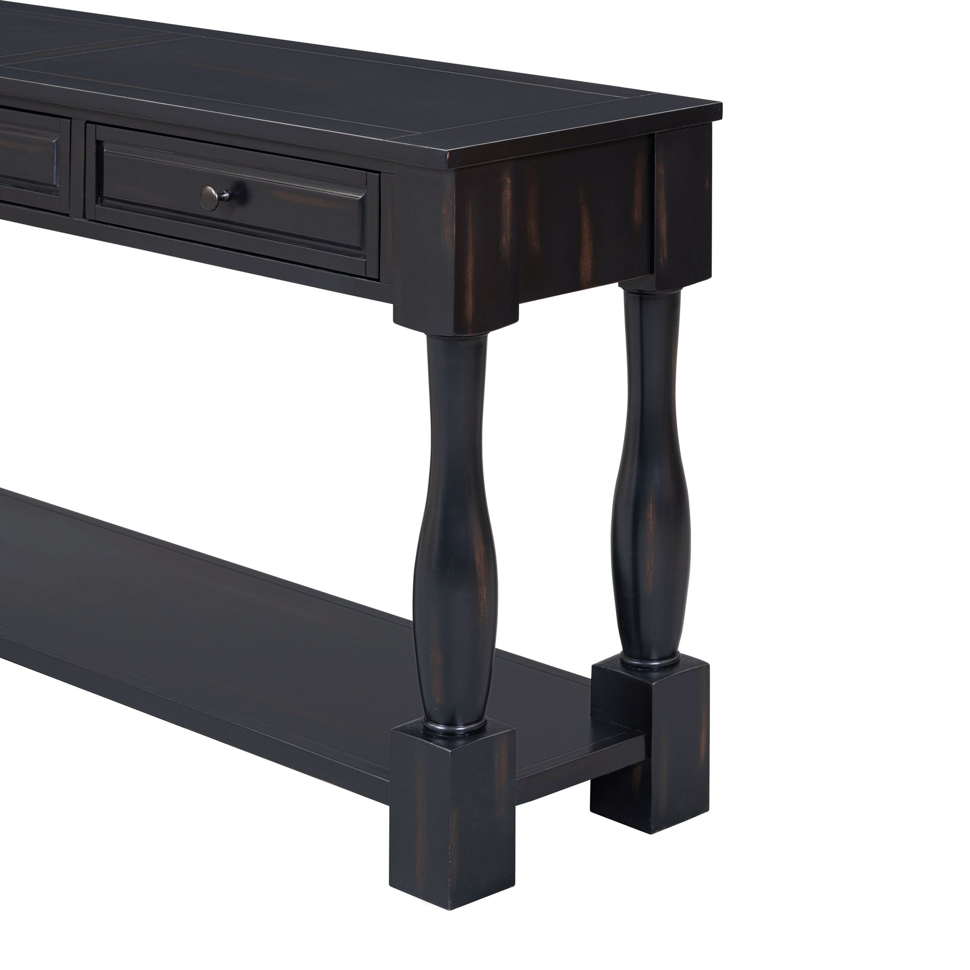 Console Table 63" Long Console Table With Drawers And Shelf For Entryway, Hallway, Living Room Espresso, Old Sku: Wf193795Aab Espresso Solid Wood