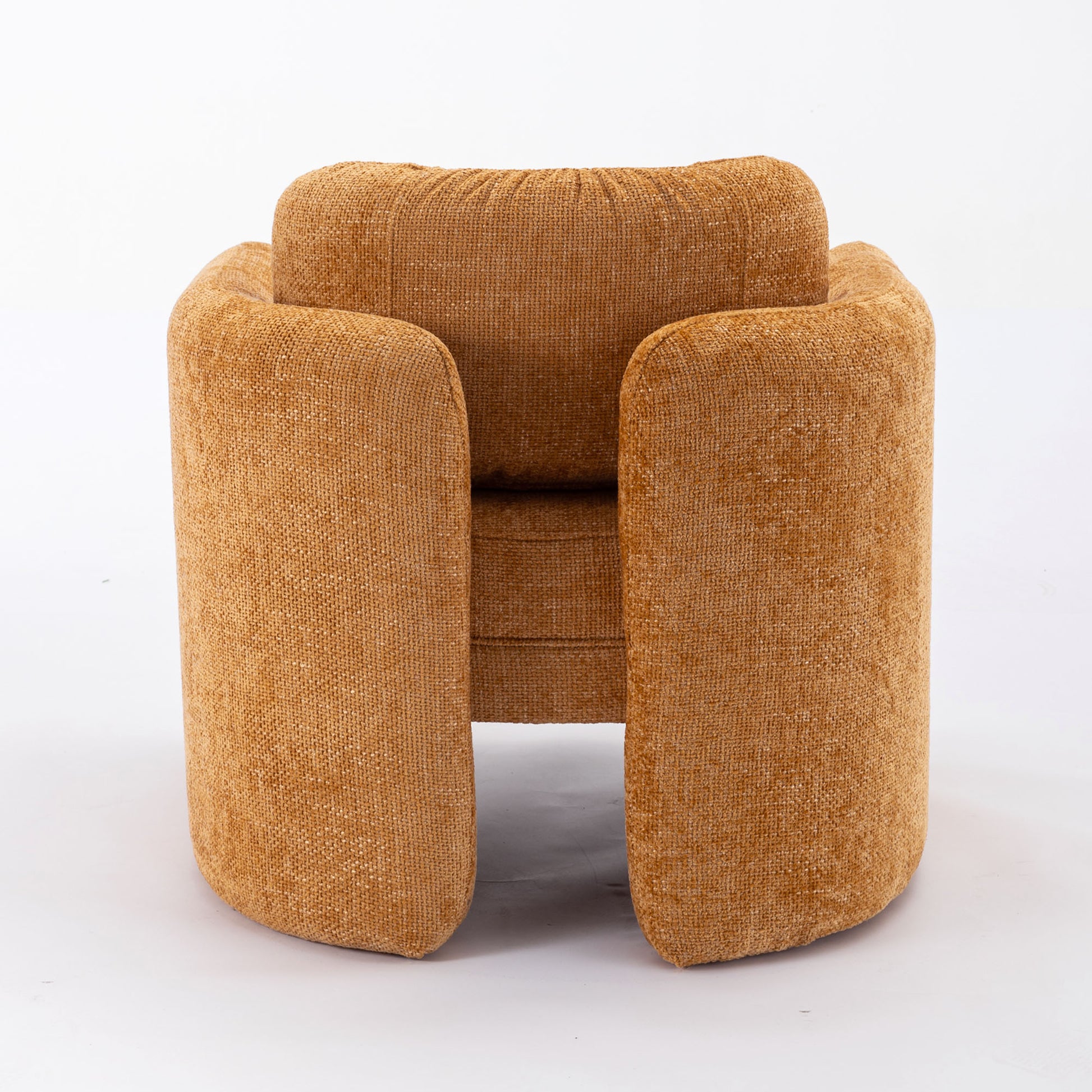 Mid Century Modern Barrel Accent Chair Armchair For Living Room, Bedroom, Guest Room,Office, Pumpkin Orange Pumpkin Orange Upholstered