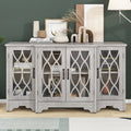 Retro Sideboard Glass Door with Curved Line antique white-mdf