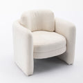 Mid Century Modern Barrel Accent Chair Armchair For Living Room, Bedroom, Guest Room,Office, Ivory Ivory Upholstered