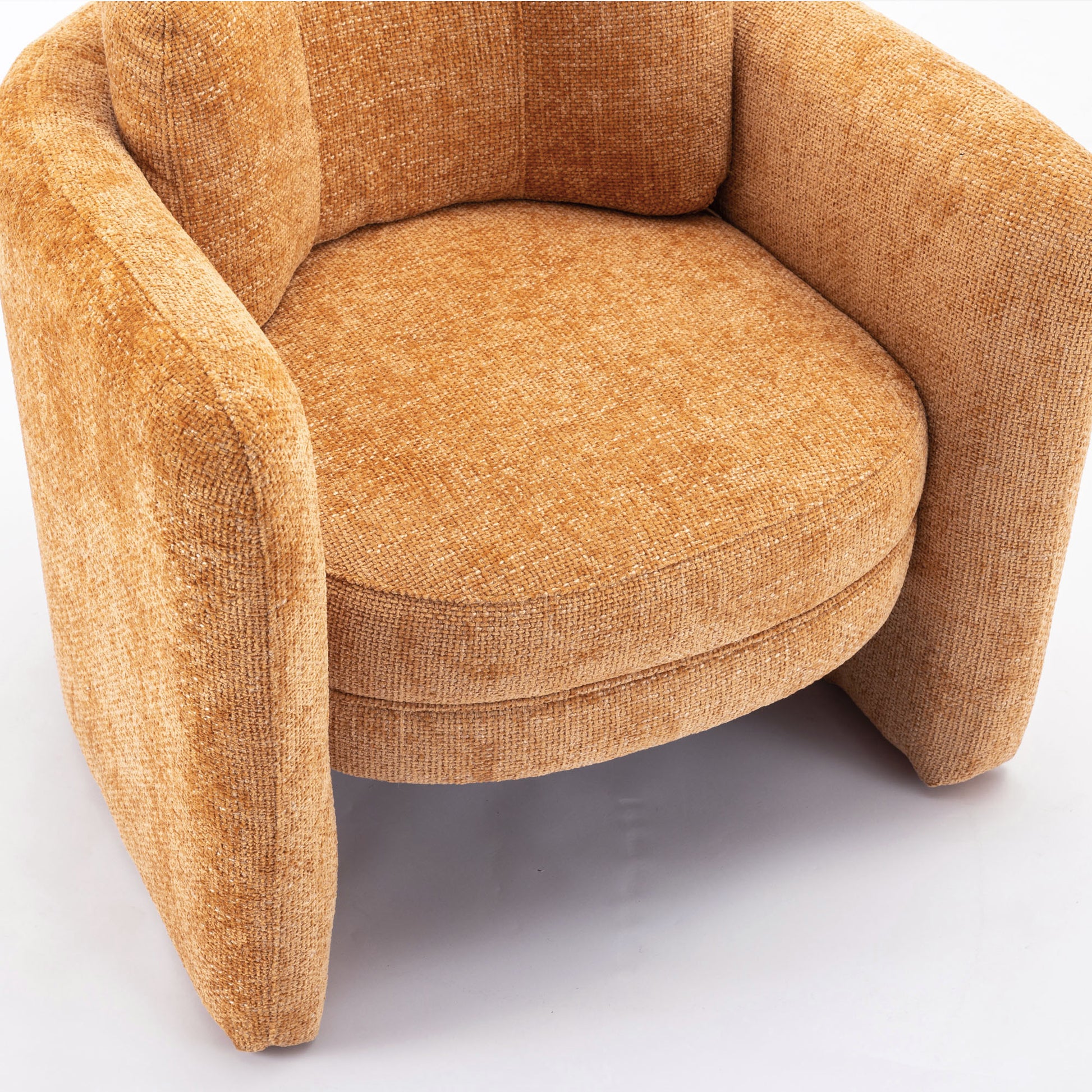 Mid Century Modern Barrel Accent Chair Armchair For Living Room, Bedroom, Guest Room,Office, Pumpkin Orange Pumpkin Orange Upholstered