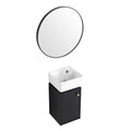 Bathroom Vanity With Sink 12 Inch For Small Bathroom, Bathroom Vanity With Soft Close Door,Small Bathroom Vanity With Sink, 12 Inch L X12Inch W X24.1Inch H Black Chestnut 1 Bathroom Wall Mounted Modern Plywood