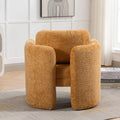 Mid Century Modern Barrel Accent Chair Armchair For Living Room, Bedroom, Guest Room,Office, Pumpkin Orange Pumpkin Orange Upholstered