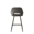 Bar Stools Set Of 2 Velvet Gray Breakfast Dining