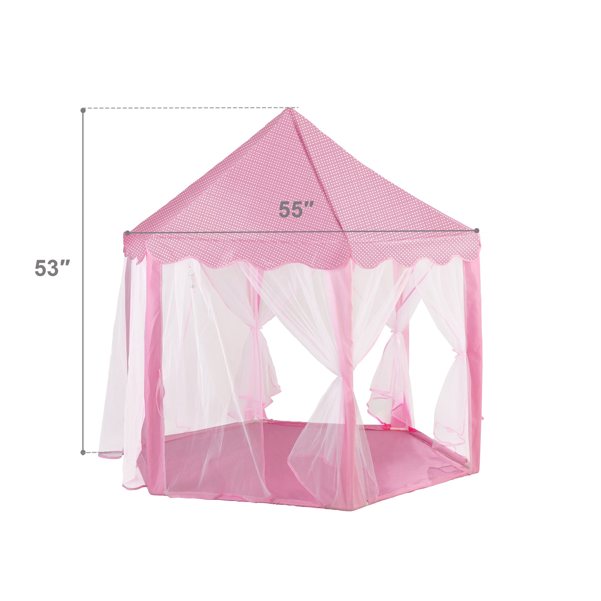princess tent with lights 53"H Princess Castle Play Tent House With Led Star Lights For Kids, In