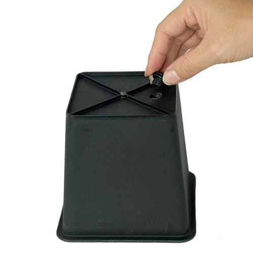 7.9" Square Nursery Plant Pot Garden Plastic Pots With Drainage 5 Pack Black Plastic