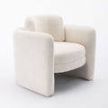 Mid Century Modern Barrel Accent Chair Armchair For Living Room, Bedroom, Guest Room,Office, Ivory Ivory Upholstered