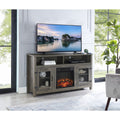 Modern Farmhouse Tv Stand With Electric Fireplace, Fit Up To 65