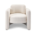 Mid Century Modern Barrel Accent Chair Armchair For Living Room, Bedroom, Guest Room,Office, Ivory Ivory Upholstered